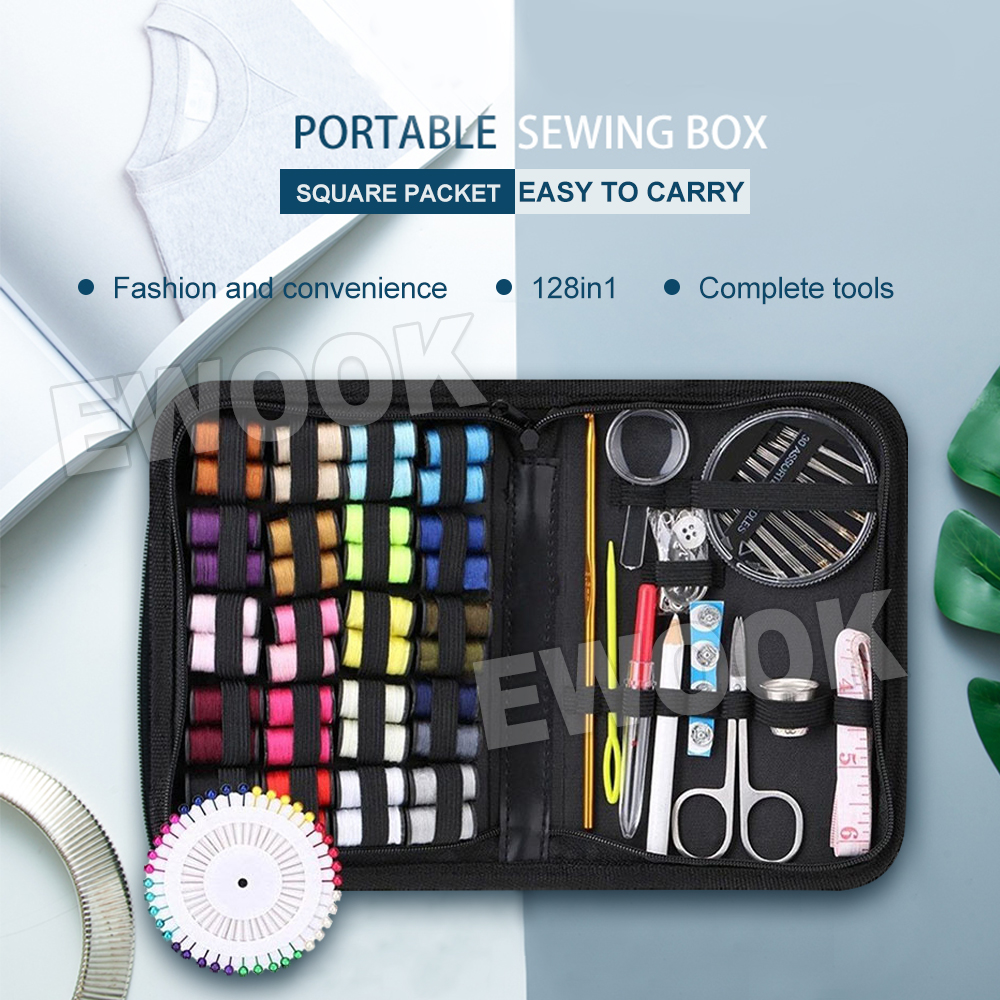 128x Portable Sewing Kit Home Travel Emergency Professional Sewing Set